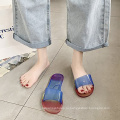 2021 лето новая мода ПВХ Женщины Чистая желе с железо цветными желе с сандалиями Прозрачная желе мода мода европейская